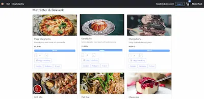 Produktkatalog webbapp med varukorg och admin i ASP.NET Core